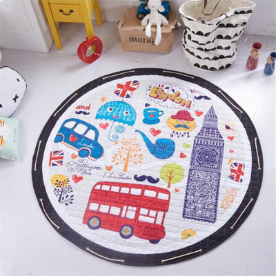 

Cartoon Animals Elephant Lion Bear Rabbit Baby Developing Crawling Play Mats Blanket as Kids Toys Storage Bag Nordic Style Toys