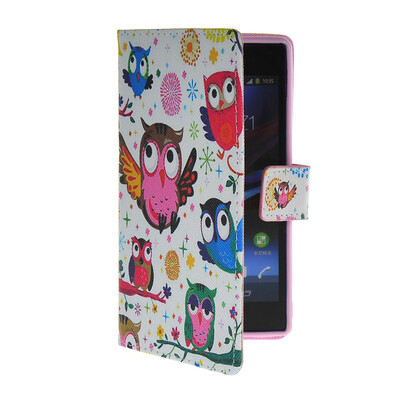 

MOONCASE Pattern Style Leather Side Flip Wallet Card Slot Pouch Stand Shell Back ЧЕХОЛ ДЛЯ Sony Xperia Z1 L39h