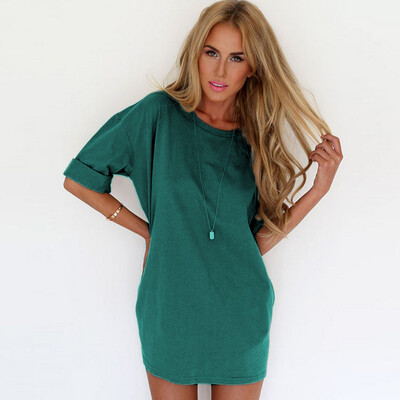 

Naixini Woman' Round Neck Sleeve Loose Chiffon Dress