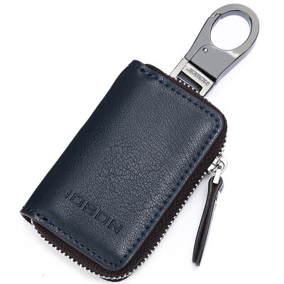 

Jingdong supermarket] JOBON Zhongbang leather simple coin purse key car package key package 360 ​​degree rotating removable buckle ZB-8805 dark blue