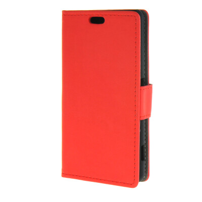 

MOONCASE Simple style Leather Wallet Flip Card Stand Back Case Cover for Sony Xperia Z4 Compact (Mini) Red