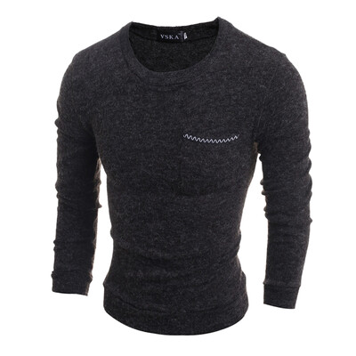 

Zogaa New Mens Knitwear Pure Cotton Slim Long Sleeve Round Collar