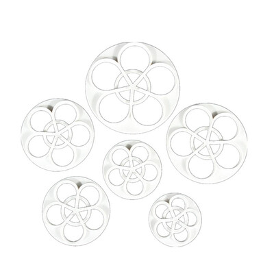

UpperX 6Pcs Rose Flower Cutter Decorating Tools Fondant Cake Chocolate DIY Mold Plunger