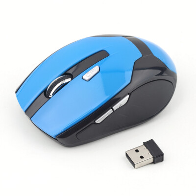 

10M 2.4GHz 1200-1600DPI Wireless Cordless Optical Mouse Mice USB Receiver Blue