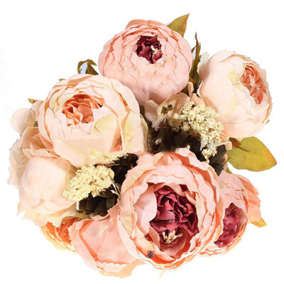 

Vanker Bridal Wedding Party Festival Xmas Artificial Peony Silk Flower Decoration Bouquet Pink