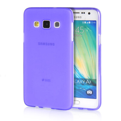 

MOONCASE Transparent Soft Flexible Silicone Gel TPU Skin Shell Back ЧЕХОЛ ДЛЯ Samsung Galaxy A3 Purple