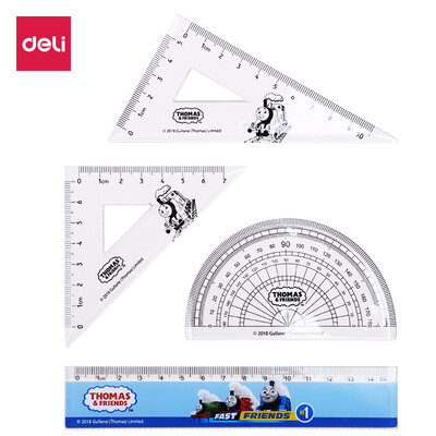 

Deli Deli Thomas students ruler triangle ruler protractor drawing combination set ruler set of 4 71997