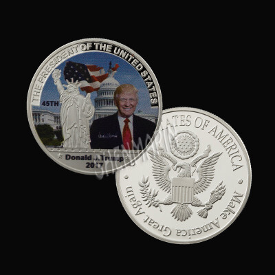 

GoldSilver plated Coin American 45th President Donald Trump Coin US White House The Statue of Liberty Metal Coin Collection