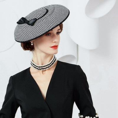 

New Arrival Lady Fedoras Hat Adult British Fashion Wool Hat Girls Make Up Dress Hat Female Party Hat Women Church Cap B-7874