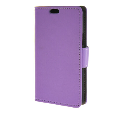 

MOONCASE Vivid colors Leather Wallet Card Slot Bracket Back Case Cover for LG Joy H220 Purple