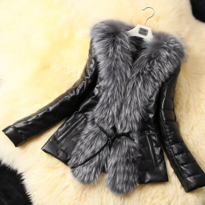 

New Women Female Faux Fur Leather Coat Jacket Outwear Warm Outerwear Black