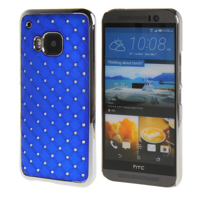 

MOONCASE HTC One M9 Case Hard Luxury Chrome Rhinestone Bling Star Back Case Cover for HTC One M9 Dark blue