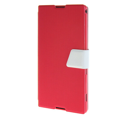 

MOONCASE Xperia T2 , Leather Flip Bracket Back ЧЕХОЛ ДЛЯ Sony Xperia T2 Hot pink White