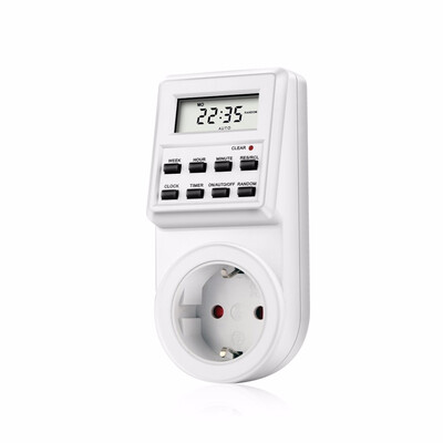 

TM03 Digital Timer Plug-in Style Large LCD Display Smart Control Socket Automatically switch 10 different onoff settings in a da