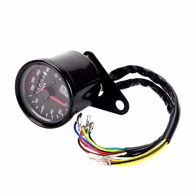 

12V Universal Motorcycle Speedometer Tachometer Gauge w LED Backlight