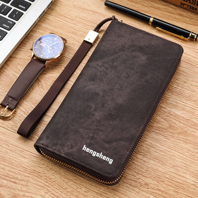 

Personality Student Wallet Mens Long Zippered Leather Wallet Womens Multi-Card Cross Handbag