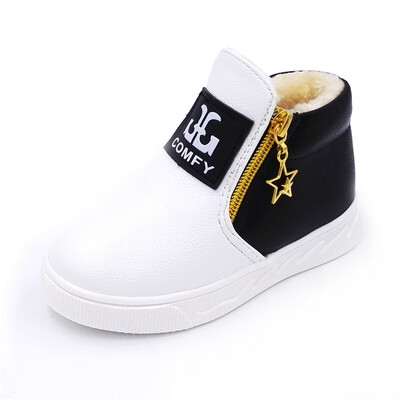 

Top selling fashion winter warm girls boots shoes for childrens flat with boots sneakers shoes Size 21-36 kids girls boots boys