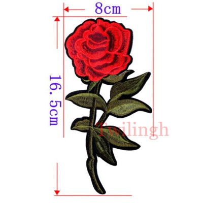 

1 Piece Patches Red Flower Embroidered Patch 3D Applique DIY Sewing Repair Accessories Fabric Stickers Wedding Clothing Patches