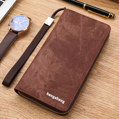 

Personality Student Wallet Mens Long Zippered Leather Wallet Womens Multi-Card Cross Handbag