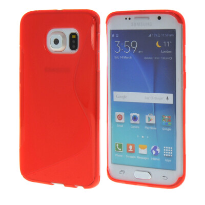

MOONCASE  - Line Soft Silicone Gel TPU Protective Case Flexible Shell Protective Case Cover for Samsung Galaxy S6 Edge Red