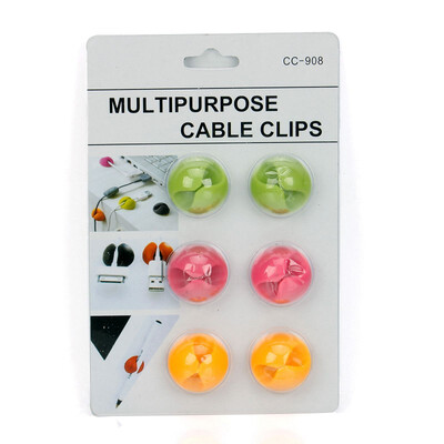

6XCandy Color Multipurpose Cable Wire Line Clips Clamp Drop Holder Organizer