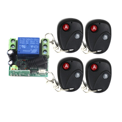 

MITI Hot selling DC12V 1CH 10A Fixed Code Wireless Remote Control Switch System 1 Receiver and 4 Transmitter