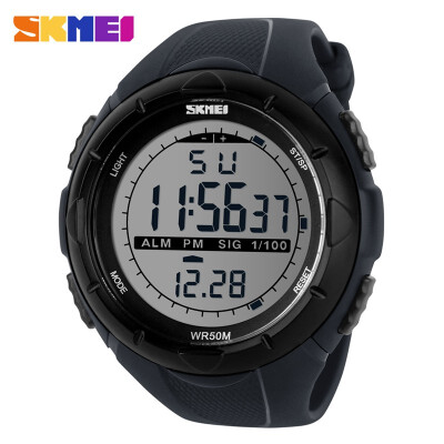 

SKMEI Men Climbing Sport Digital Wrist Watch Large Dial Military Alarm Clock Shock Resistant Waterproof Watch 1025