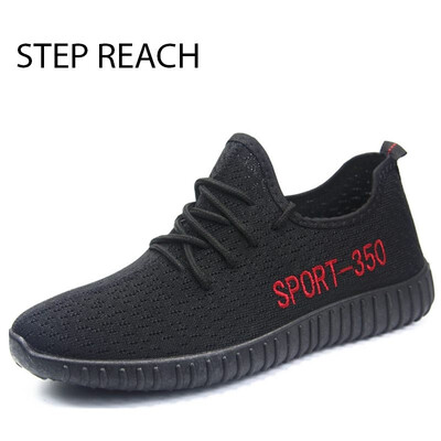

shoes men tenis feminino sneakers rubber breathable air mesh adult lace-up casual soild black