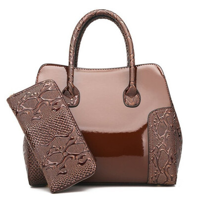 

2pcs PU Leather Bags Handbags Women Famous Brand Travel Shoulder Bag Female Casual Tote Embossing Messenger Set With wallet