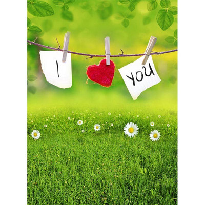 

Red Love Green Feeling Photo Backdrop 57FT Vinyl Fabric Cloth Digital Printing Photo Background s-608