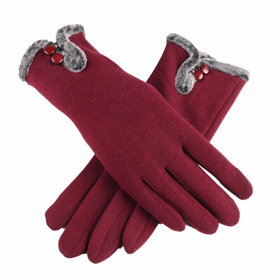 

Fake fur making outdoor riding&playing mobile phone urban winter women warm gloves 2018 new discount hot selling