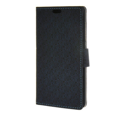 

MOONCASE Maze grid Style Wallet Leather Card Slot Bracket Back Case Cover for Nokia Lumia 540 N540 Sapphire