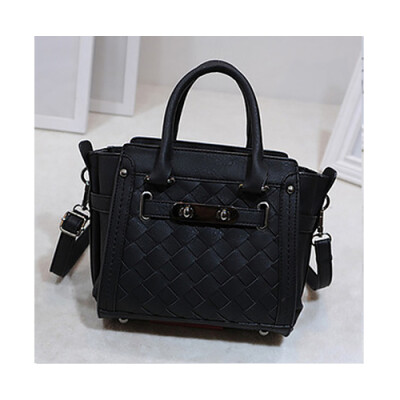 

2016 fashion trend women leather handbag woven spin lock bag handbag high quality shoulder bag ladies messenger bags