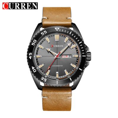 

2017 new CURREN 8272 Top Brand Luxury watch men date display Fashion Leather Quartz Wrist Watches relogio masculino