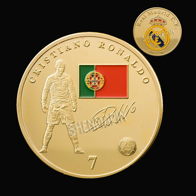 

Ronaldo football coin Brazilian soccer World Cup superstar cristiano ronaldo challenges the coins collection of soccer stars