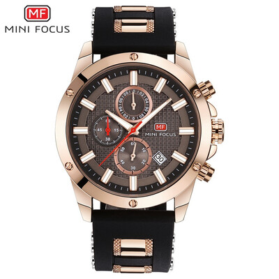 

MINI FOCUS Top Brand Silicone Strap Sport Men Quartz Watch MF0089G