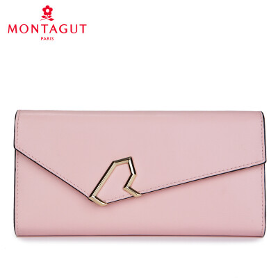 

Montagut MONTAGUT wallet female long clutch bag business fashion large capacity three fold wallet tide wild simple clutch bag R2322411023 pink