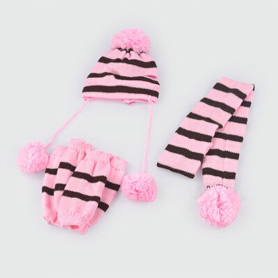 

3pcsset Letskeep Dog Sweater sets include hat Scarf & Foot Sleeves pants Pet Cap Clothing for small Dog Cats Teddy Clothes