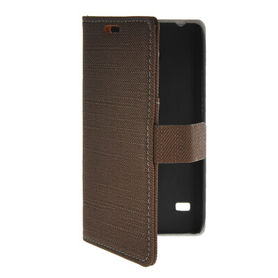 

MOONCASE Slim Leather Side Flip Wallet Card Slot Pouch with Kickstand Shell Back чехол для Huawei Ascend Y550 Coffee