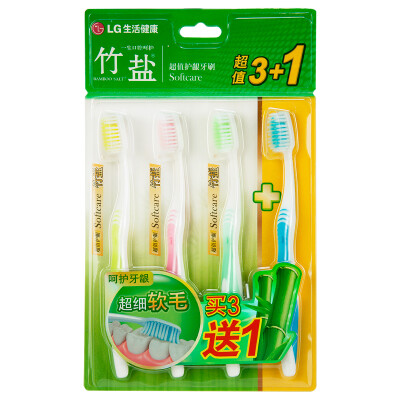 

LG Bamboo Salt Soft Toothbrushes Set 4 Pcs Random Old Or New Box