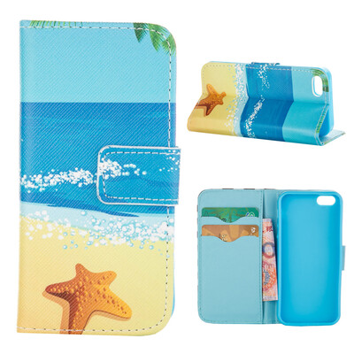 

MOONCASE Case for iPhone 5G / 5S Flip PU Leather Fold Wallet Card Slot Kickstand Back Case Cover [Pattern series] /a18