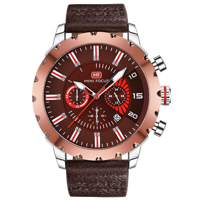 

BOFUTE Male Watches Sports Watch Quartz Movement Calendar Luminous Waterproof Genuine Leather Strap 0079G