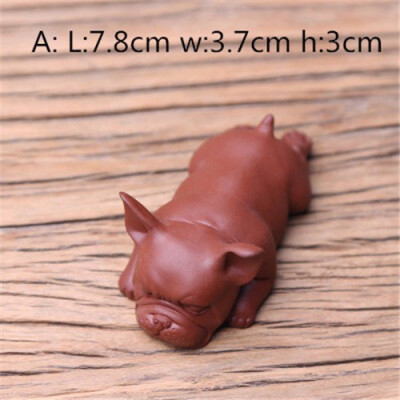 

Tea Dog Creative Purple sand bully Tea Pet Home Decoration figurines Lucky Zodiac Puppy tea accessories