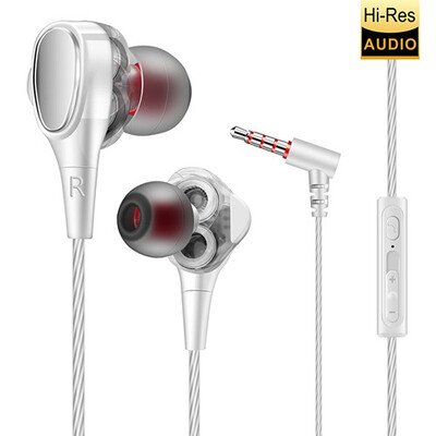 

Universal earphone ear type double moving coil four speaker unit earphone