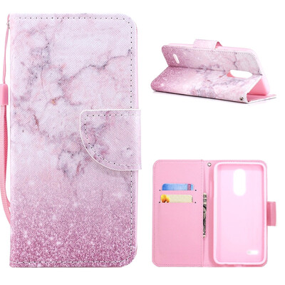 

MOONCASE Wiko Lenny4 Plus Painted Leather Case with Small Hand Strap - Powder White Marble