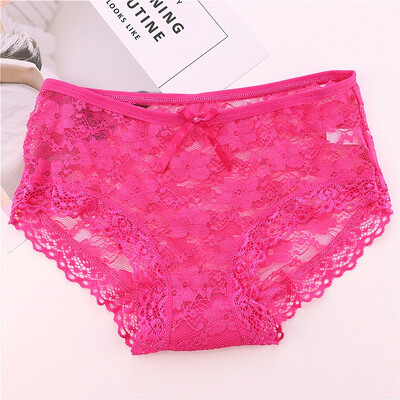 

4pcs Girls Low Waist Lace Sexy Underpants Hollow Underwear Cute Womens Lace Briefs Panties Triangularpant