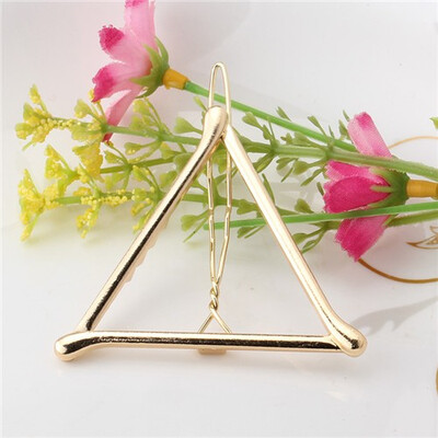 

Fashion Woman Hair Accessories Triangle Hair Clip Pin Metal Geometric Alloy Hairband Moon Circle Hairgrip Barrette Girls Holder