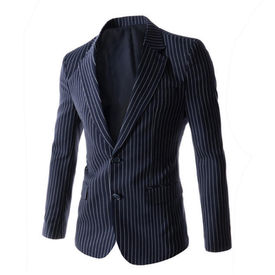 

Zogaa New Men's Suit Stripes Slim Casual Two Button