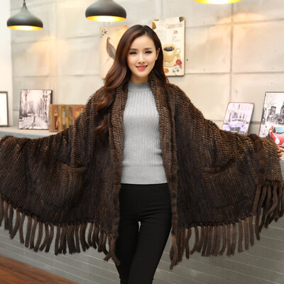 

2018 FURART hot explosion womens knit collar scarf royal suede mink coat womens warm fashion natural fur shawl discount