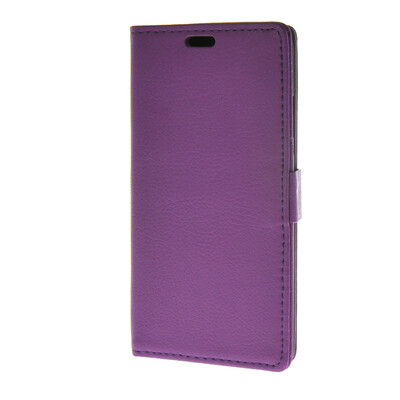 

MOONCASE Litch Skin Leather Wallet Flip Card Slot Holster Pouch Stand Shell Back Case Cover for Microsoft Lumia 640 Purple